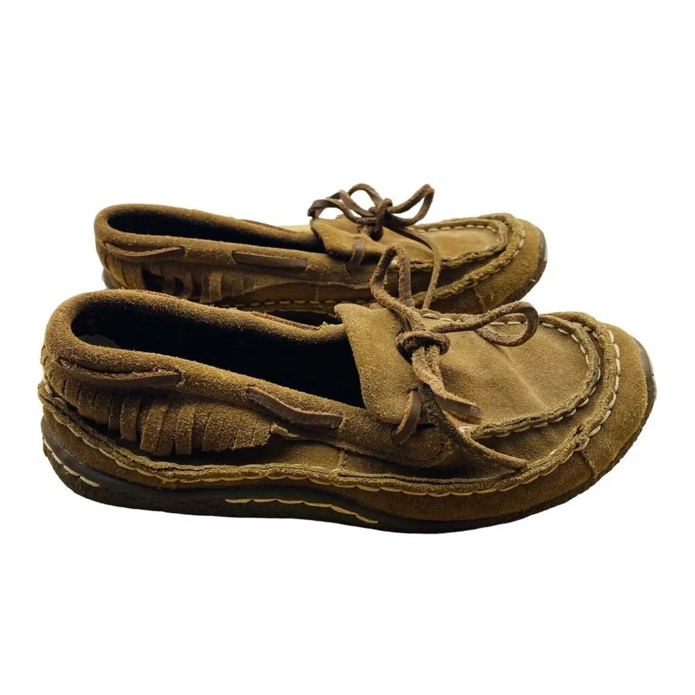 Durango Kid Size 3 Brown Suede Santa Fe Low Rise 1”‎ Moccasins Loafers Shoes